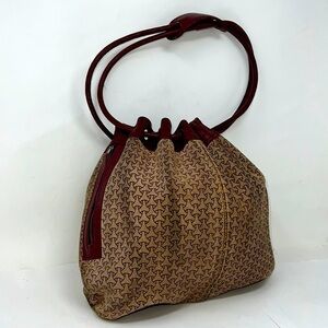 Vintage Suede Leather Bucket Cinch Shoulder Bag by Mont-Abur